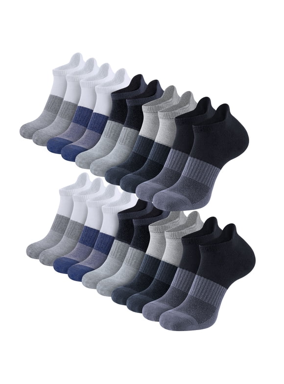 10 Pairs Mens Ankle Socks,Low Cut Lightweight Athletic Breathable Casual Socks for Men With Tab Shoes