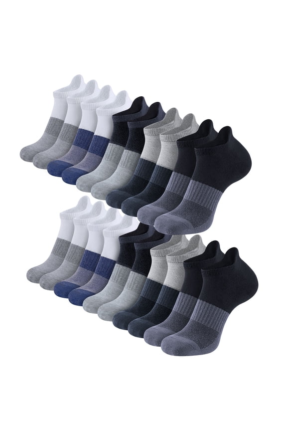 10 Pairs Mens Ankle Socks,Low Cut Lightweight Athletic Breathable Casual Socks for Men With Tab Shoes