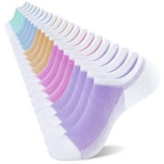 LOOIKOOS 10 Pairs Womens No Show Socks Low Cut Lightweight Invisible Flat Boat Casual Short Socks For Women With Non Slip Grips