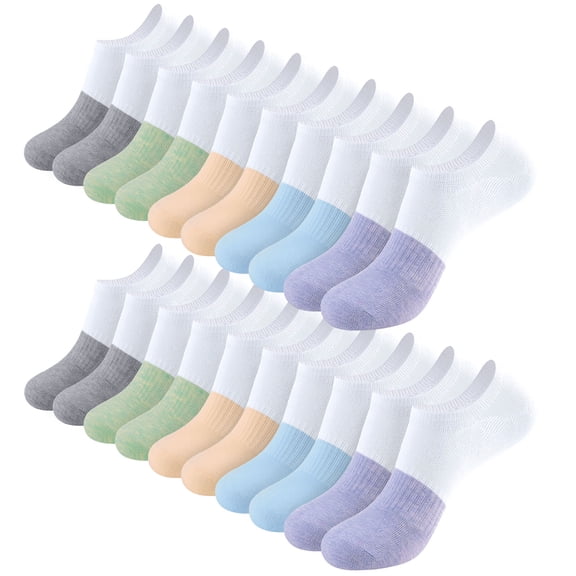 LOOIKOOS 10 Pairs Womens No Show Socks Low Cut Lightweight Invisible Flat Boat Casual Short Socks for Women