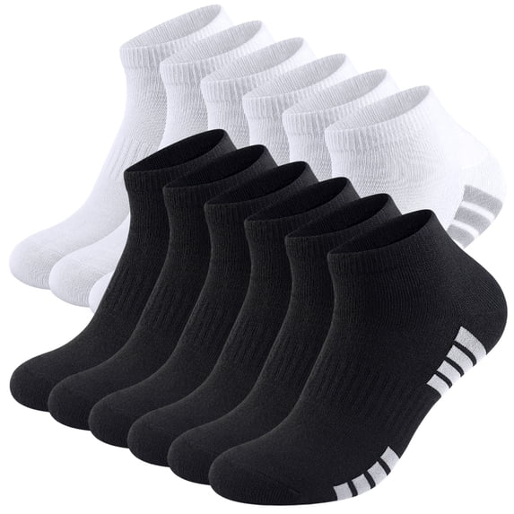 LOOIKOOS 12 Pairs Mens Ankle Socks Lightweight Athletic Sports Running Short Low Cut Socks for Men White Socks
