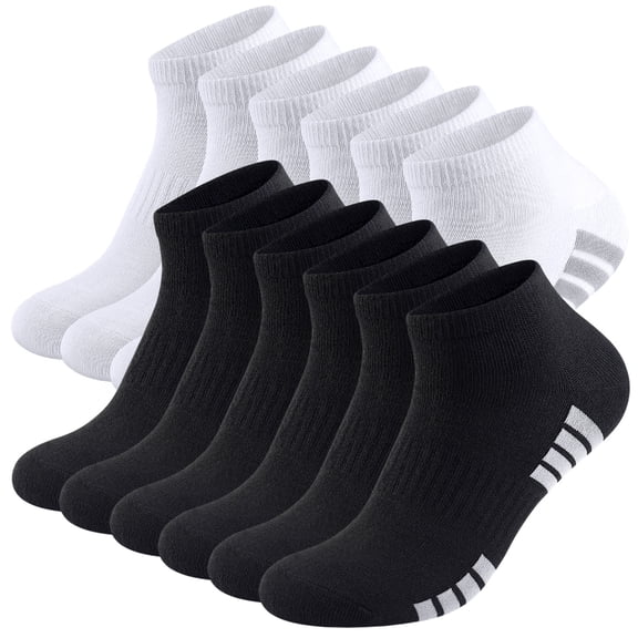 LOOIKOOS 12 Pairs Mens Ankle Socks Lightweight Athletic Sports Running Short Low Cut Socks for Men White Socks