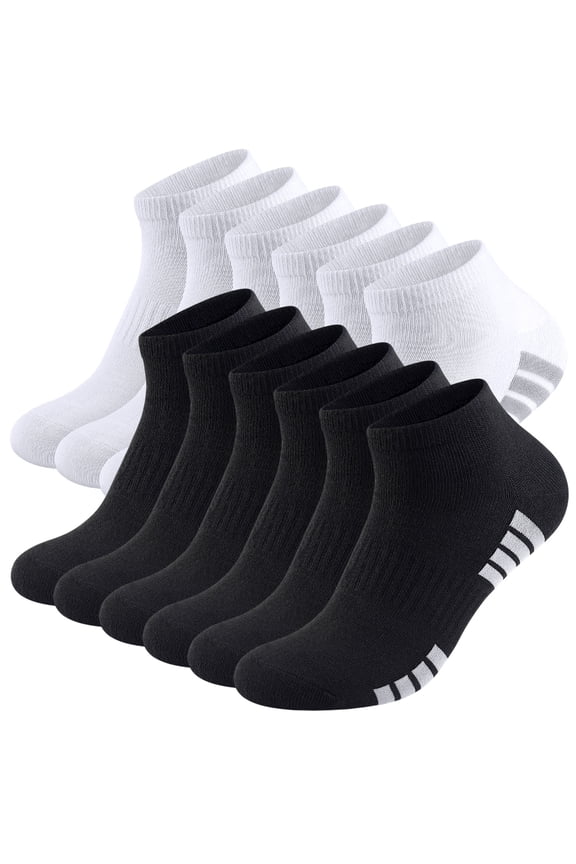 12 Pairs Mens Ankle Socks Lightweight Athletic Sports Running Short Low Cut Socks for Men White Socks