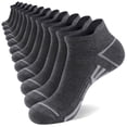 thumbnail image 1 of LOOIKOOS 12 Pairs Mens Ankle Socks Athletic Sports Running Short Socks with Heel Tab (Gray), 1 of 7