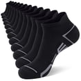 thumbnail image 1 of LOOIKOOS 12 Pairs Mens Ankle Socks Athletic Sports Short Socks for Men with Heel Tab (Black), 1 of 7