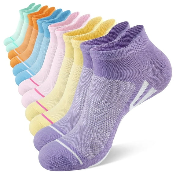 LOOIKOOS 12 Pairs Women Ankle Socks,Lightweight Low Cut Socks for Women Ankle Athletic Sports Running Short Casual Socks White with Tab