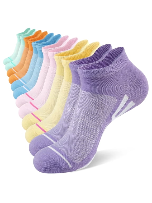 12 Pairs Women Ankle Socks,Lightweight Low Cut Socks for Women Ankle Athletic Sports Running Short Casual Socks White with Tab