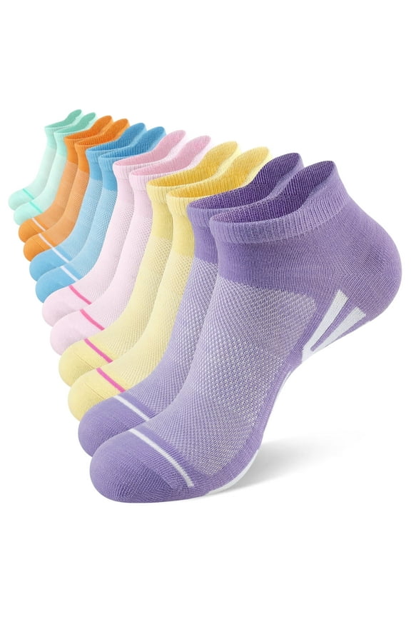 12 Pairs Women Ankle Socks,Lightweight Low Cut Socks for Women Ankle Athletic Sports Running Short Casual Socks White with Tab