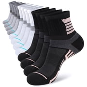 LOOIKOOS 12 Pairs Womens Ankle Socks, Breathable Mini Crew Socks for Women Athletic Sport Running Cycling Casual White Black Socks