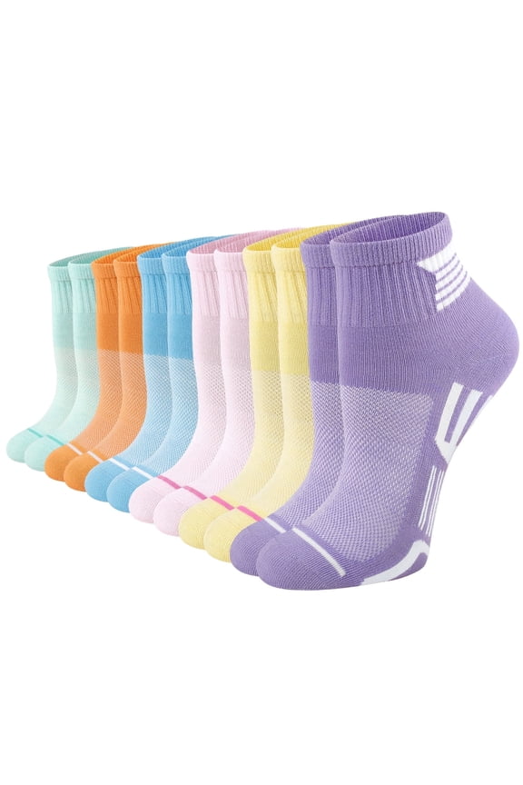 12 Pairs Womens Ankle Socks, Thin Breathable Mini Crew Socks for Women Athletic Sport Running Cycling Casual Socks