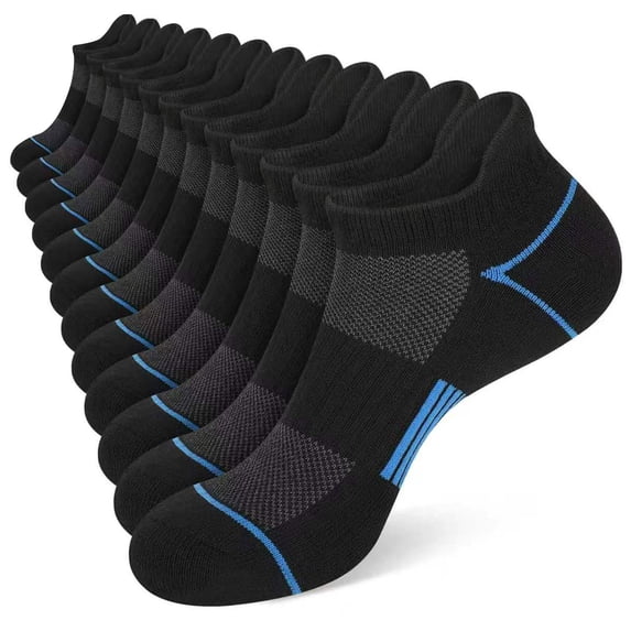 LOOIKOOS 12 Pairs Men Ankle socks Short Low Cut Comfort Breathable Casual Athletic Socks with Tab