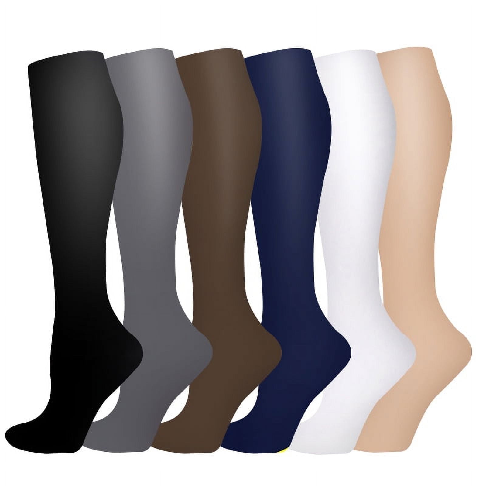 LOOIKOOS 6 Pairs Compression Socks Men and Women , Unisex Knee High ...