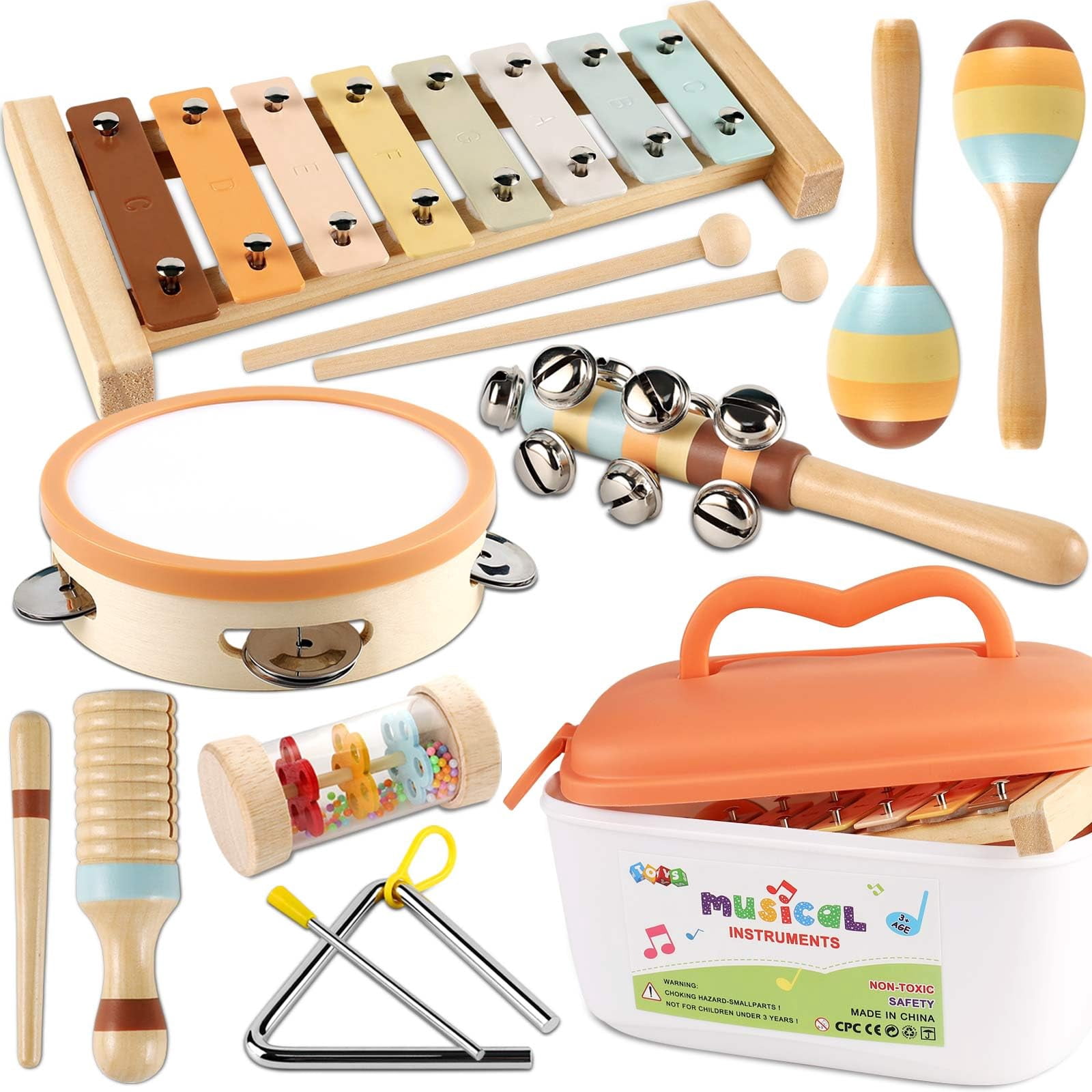 Woulden Instruments Montessori Wooden Music Instruments Montessori Toys For 1+ Year Old ...