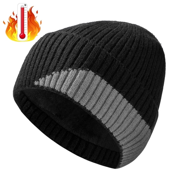 LOOIKOOS Unisex Winter Beanie Hats for Men Women, Warm Soft Classic Ski Beanie Cap Fleece Lined Beanie Knit Hat Gifts