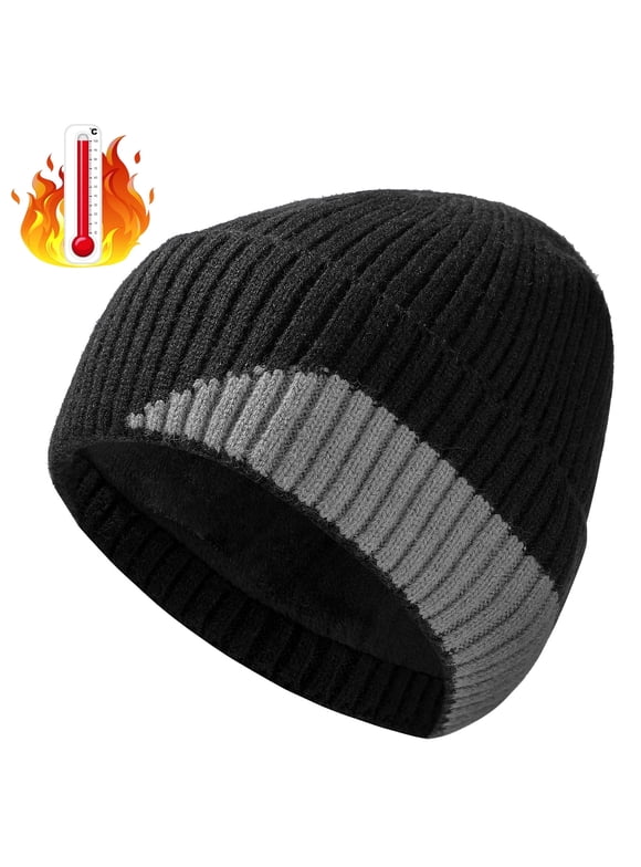Unisex Winter Beanie Hats for Men Women, Warm Soft Classic Ski Beanie Cap Fleece Lined Beanie Knit Hat Gifts