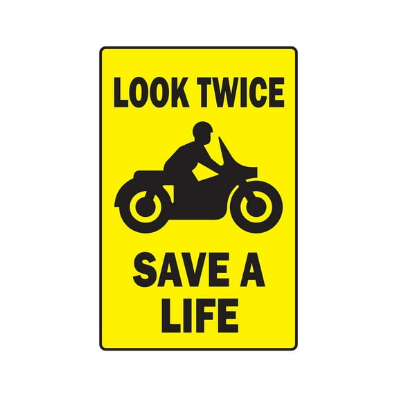 LOOK TWICE SAVE A LIFE Decal motorcycles driving car traffic scooter | Indoor/Outdoor | 7" Tall