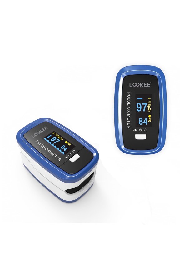 Premium Fingertip Pulse Oximeter Finger Monitor | FSA/HSA Eligible Oxygen Finger Monitor with Auto-Rotating OLED Display, Plethysmograph Waveform & Pulse Graph | Batteries and Lanyard