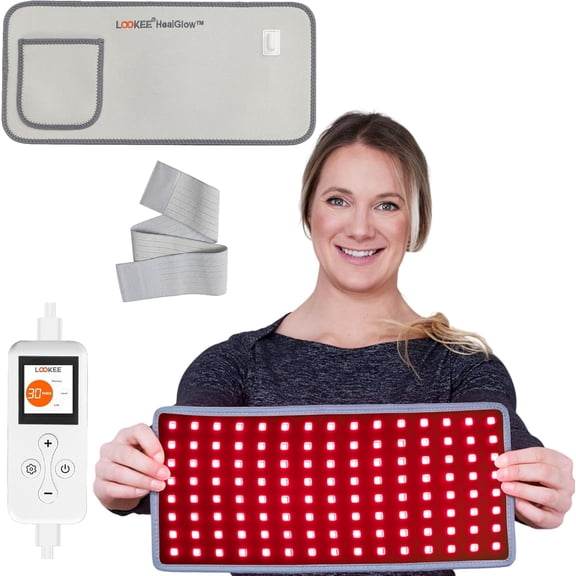 LOOKEE HealGlow Pro LED Wellness Belt 360 LEDs Red & Near-Infrared Light Wrap Programmable with 10 Custom Modes