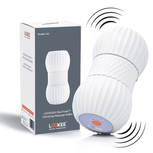 LOOKEE 4-Speed Vibrating Massage Roller for Plantar Fasciitis - FSA & HSA Eligible Peanut Roller Ball Massager for Deep Tissue Therapy from Neck to Feet
