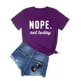 thumbnail image 1 of LOOKFACE Women Round Neck Short Sleeve Printed Cute T-Shirts Purple Large, 1 of 3