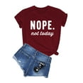 thumbnail image 1 of LOOKFACE Women Round Neck Short Sleeve Printed Cute T-Shirts Wine Red X-Large, 1 of 3