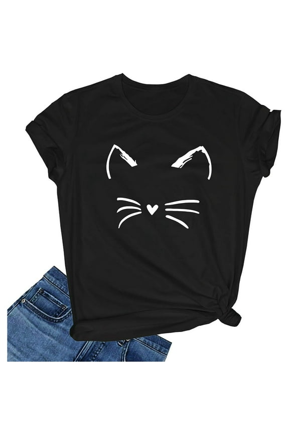 LOOKFACE Women's Cute T Shirt Junior Tops Teen Girls Graphic Tees100% pure cotton short-sleeved shirt for both men and women