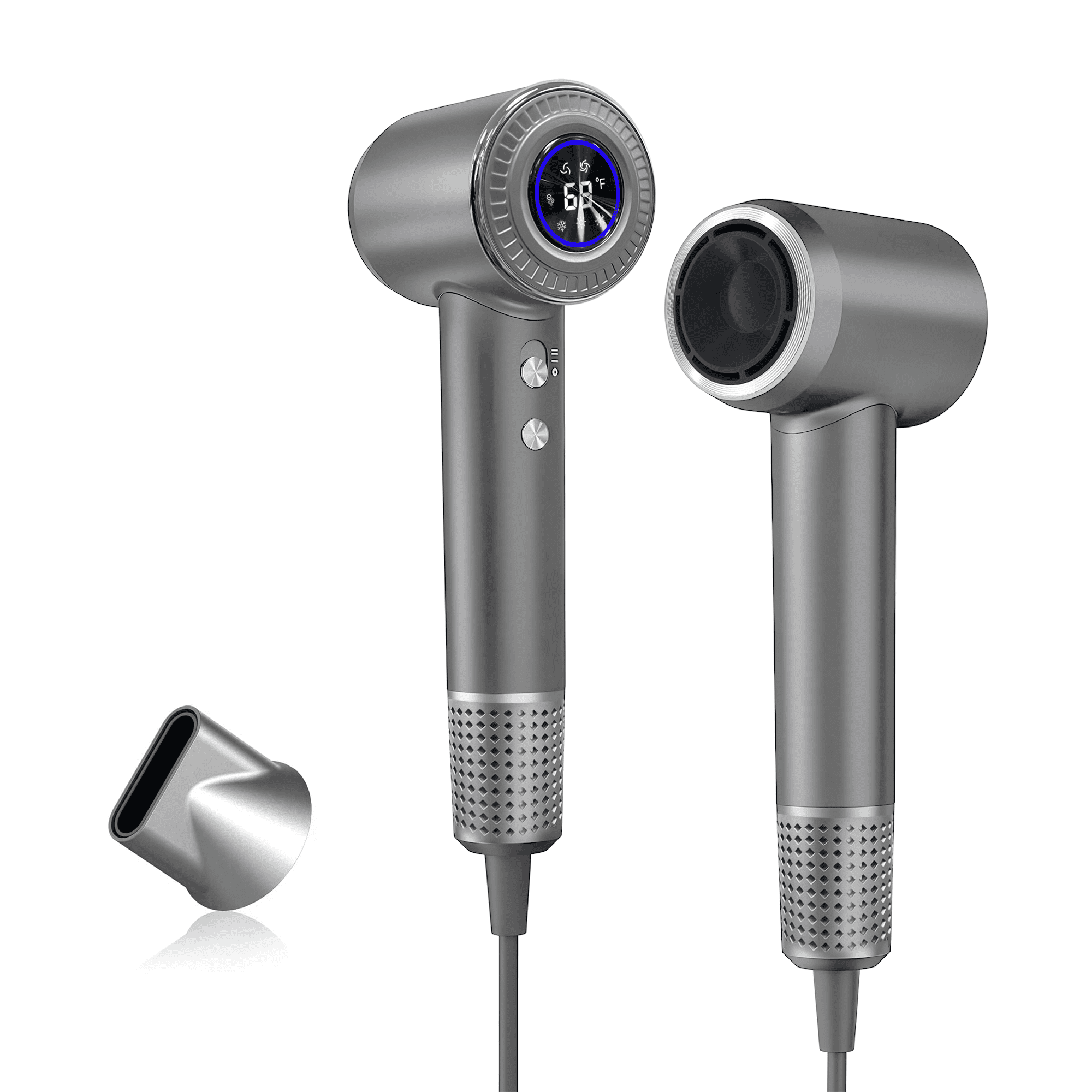 LOOKLIM High Speed Hair Dryer, Quiet Lightweight Ionic Hair Blow Dryer with 6 Blowout Mode, Gray