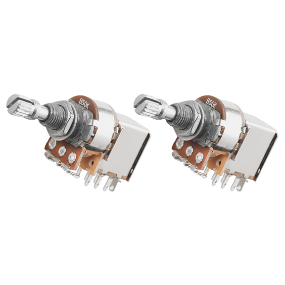 LOOKSEVEN 1/2/4 Pcs Guitar Push-Pull Pot 18-Split Long Shaft switch, A/B/25K/50K Tone Volume-B50Kx2