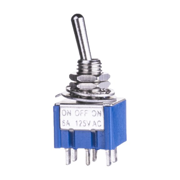 LOOKSEVEN 1/3/5 DPDT Blue 3 Way 6 Pin ON OFF ON Guitar Mini Toggle Switch Car/Boat Switche- 1 PCS