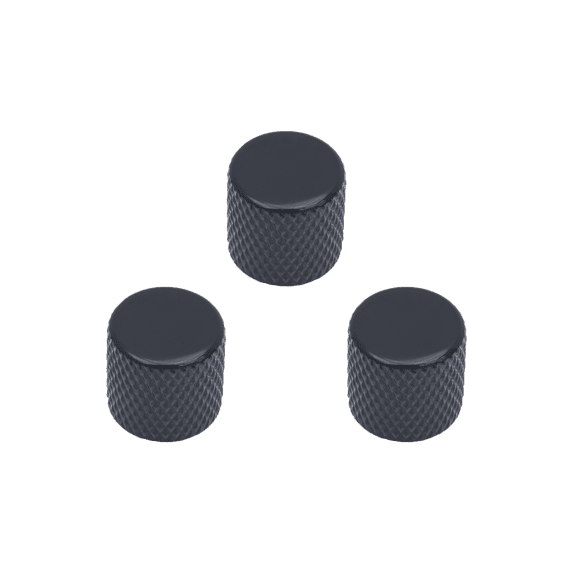 LOOKSEVEN 1-4 Pcs Metal Guitar Flat Top Volume Tone Knobs For Gibson Les Paul SG 3 Colors- Black (3 Pcs)