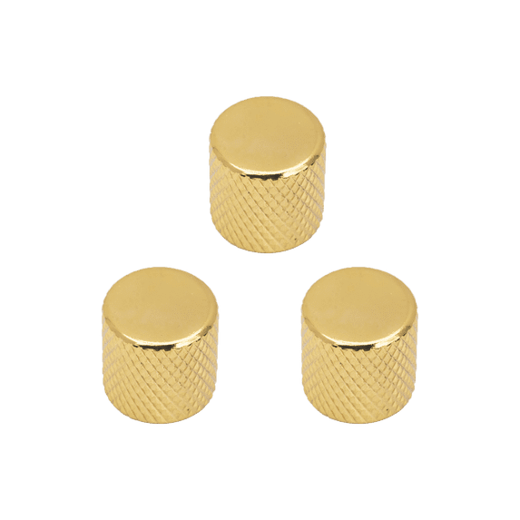 LOOKSEVEN 1-4 Pcs Metal Guitar Flat Top Volume Tone Knobs For Gibson Les Paul SG 3 Colors- Gold (3 Pcs)