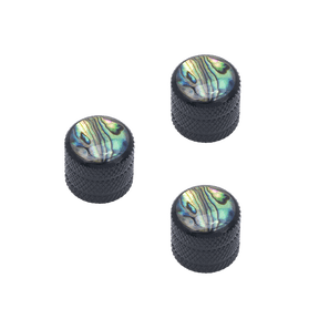 LOOKSEVEN 1-4 Pcs Metal Guitar inlay Dome Volume Tone Knobs For Gibson Epi Les Paul SG- Black (3 Pcs)