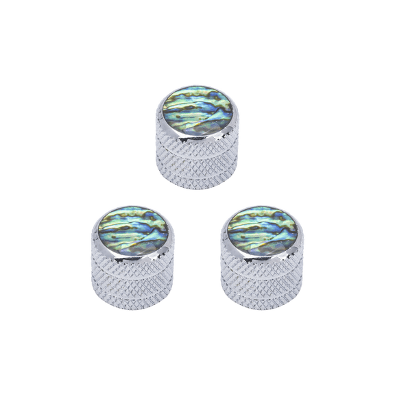 LOOKSEVEN 1-4 Pcs Metal Guitar inlay Dome Volume Tone Knobs For Gibson Epi Les Paul SG- Chrome (3 Pcs)