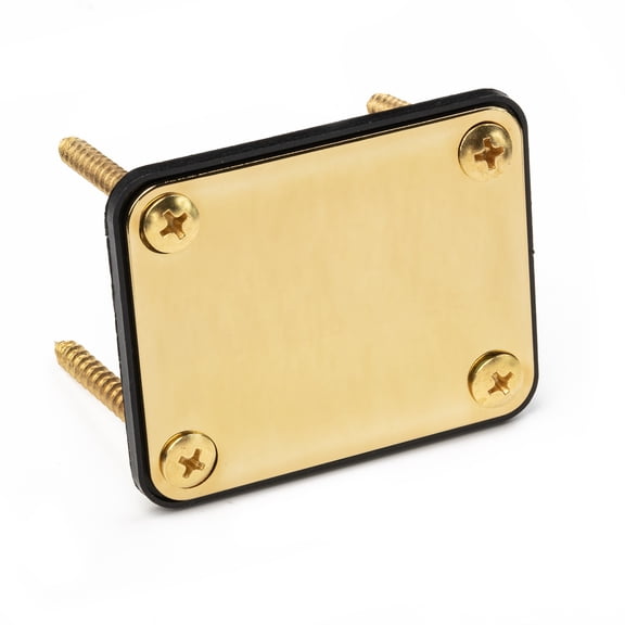LOOKSEVEN Set of 1 Electric Guitar Neck Plate With Screws For Strat Tele Mulit Color-Gold
