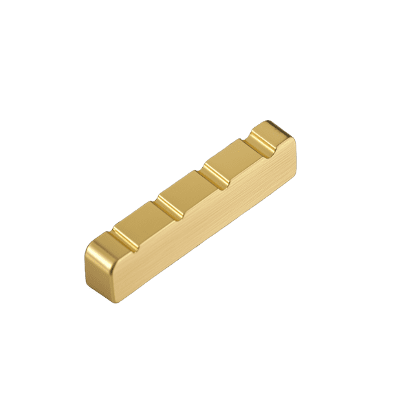 LOOKSEVEN 1 piece 4 String 38MM(38x8x9MM) Pre-Slotted Solid Brass Nut For Electric Bass Replacement Parts - Gold