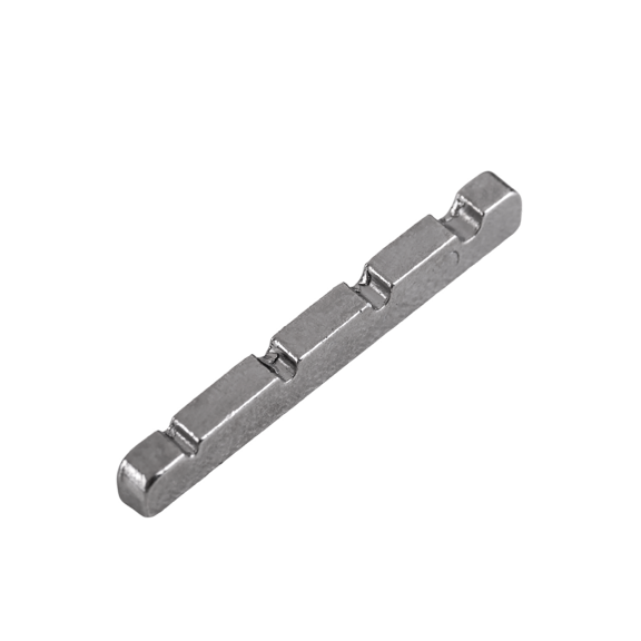 LOOKSEVEN 1 piece 4 String Brass Bass Guitar 42MM(42x5.5x4.5MM) Pre-Slotted Nut For Electric Bass Replacement Parts Accessories - Chrome