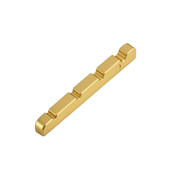 LOOKSEVEN 1 piece 4 String Brass Bass Guitar 42MM(42x5.5x4.5MM) Pre-Slotted Nut For Electric Bass Replacement Parts Accessories - Gold