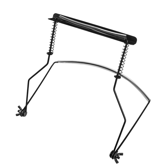 LOOKSEVEN 1 piece Professional Heavy-Duty Metal 10-Hole Harmonica Neck Holder, Adjustable Hands-Free Rack for Blues Harp, Comfortable & Portable - Black