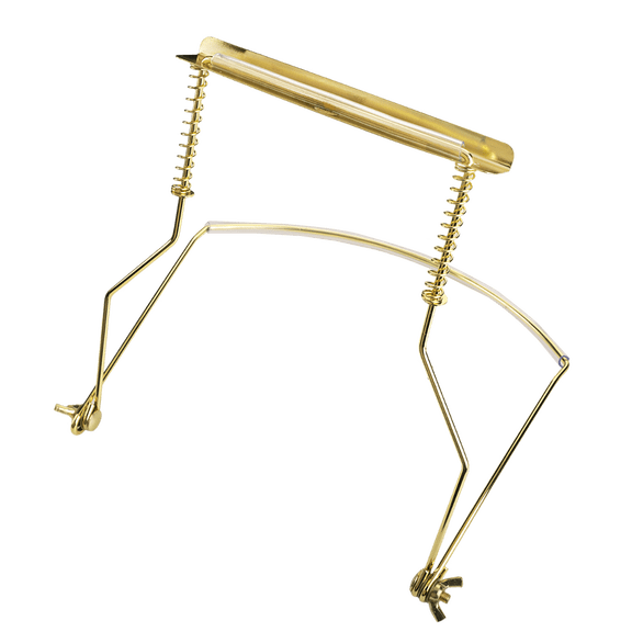 LOOKSEVEN 1 piece Professional Heavy-Duty Metal 10-Hole Harmonica Neck Holder, Adjustable Hands-Free Rack for Blues Harp, Comfortable & Portable - Gold