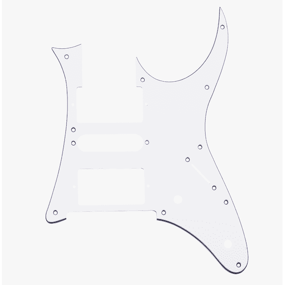 LOOKSEVEN 10 Hole Guitar Pickguard HSH Scratch Plate-3 Ply for Ibanez JEM RG Series Guitar-White