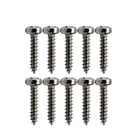 LOOKSEVEN 10 Pcs 2x10mm Guitar Truss Rod Cover Screws For Gibson Epi Les Paul 3 Colors- Chrome