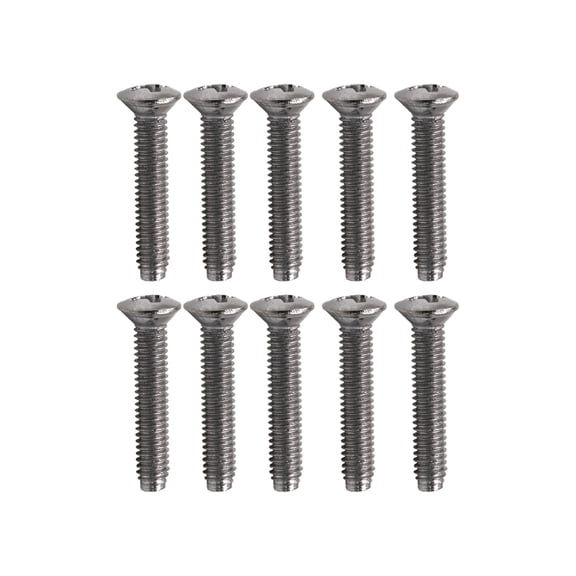 LOOKSEVEN 10 Pcs Guitar SHORT TUNER KNOB Tuning Machine Buttons SCREWS 2.5x14 3 Color- Chrome