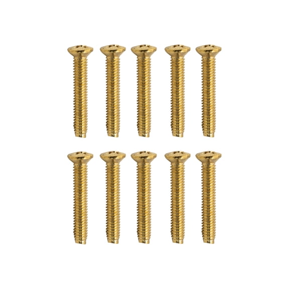 LOOKSEVEN 10 Pcs Guitar SHORT TUNER KNOB Tuning Machine Buttons SCREWS 2.5x14 3 Color- Gold