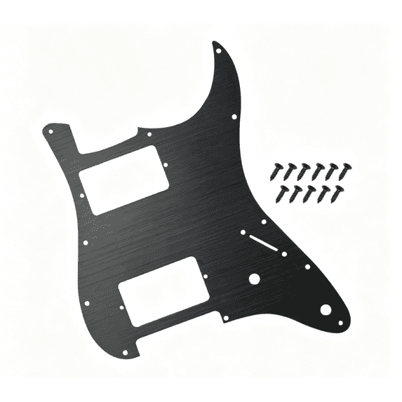 LOOKSEVEN 11 Hole HH Metal Guitar Pickguard Aluminum For ST Strat Electric guitar 7 color-Black