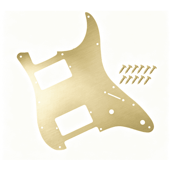 LOOKSEVEN 11 Hole HH Metal Guitar Pickguard Aluminum For ST Strat Electric guitar 7 color-Gold