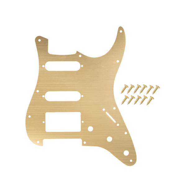 LOOKSEVEN 11 Hole HSS Metal Guitar Pickguard Aluminum For ST Strat Electric guitar 9 color-Rose Gold