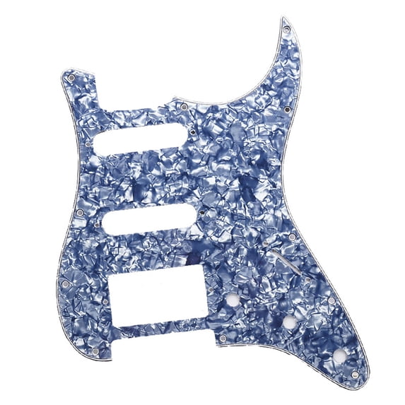LOOKSEVEN 11-Hole SSH Strat Style Pickguard Replacement for Stratocaster Type Electric Guitars Multiple Color Options-Gray Pearl