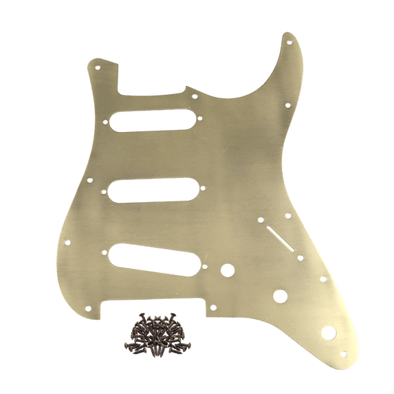 LOOKSEVEN 11 Hole SSS Metal Guitar Pickguard Aluminum For ST Strat Electric guitar 9 color-Bronze