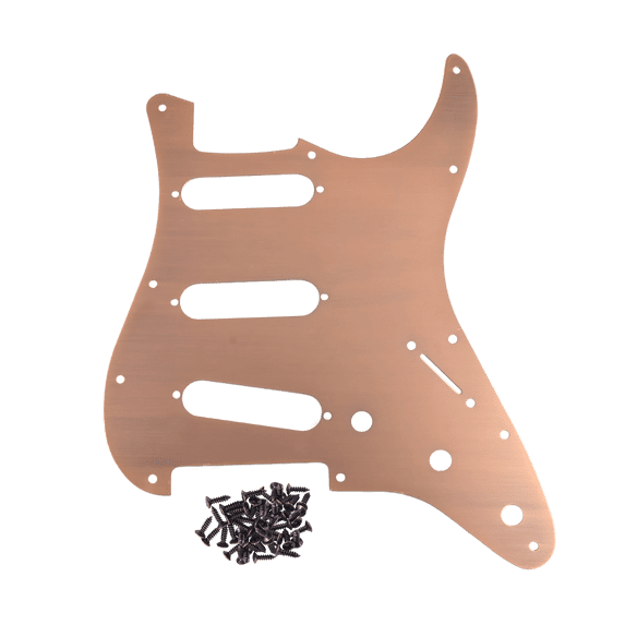 LOOKSEVEN 11 Hole SSS Metal Guitar Pickguard Aluminum For ST Strat Electric guitar 9 color-Red copper