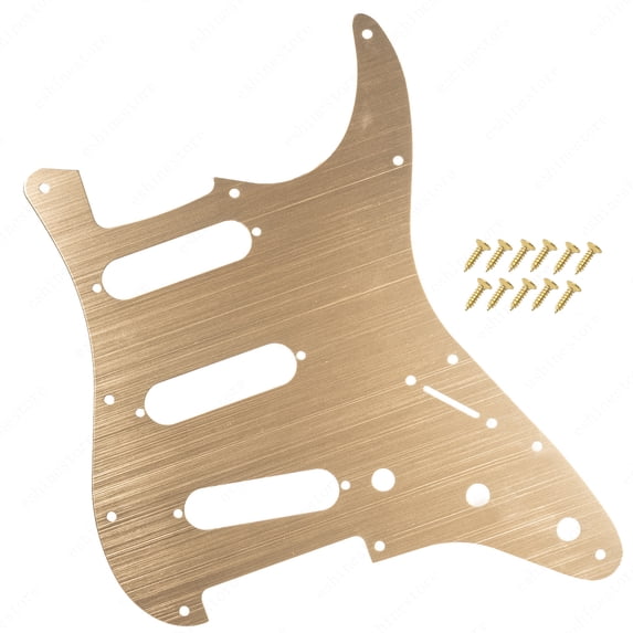LOOKSEVEN 11 Hole SSS Metal Guitar Pickguard Aluminum For ST Strat Electric guitar 9 color-Rose Gold